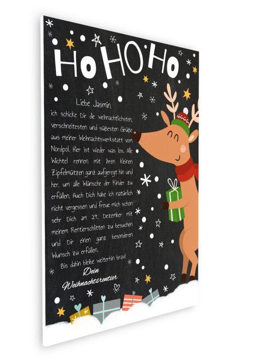 Brief Vom Weihnachtsmann Vorlage Post Kinder Personalisiert Meilensteintafel Chalkboard Weihnachten Rentier 007