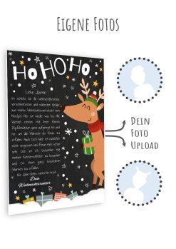 Brief Vom Weihnachtsmann Vorlage Post Kinder Personalisiert Meilensteintafel Chalkboard Weihnachten Rentier 010