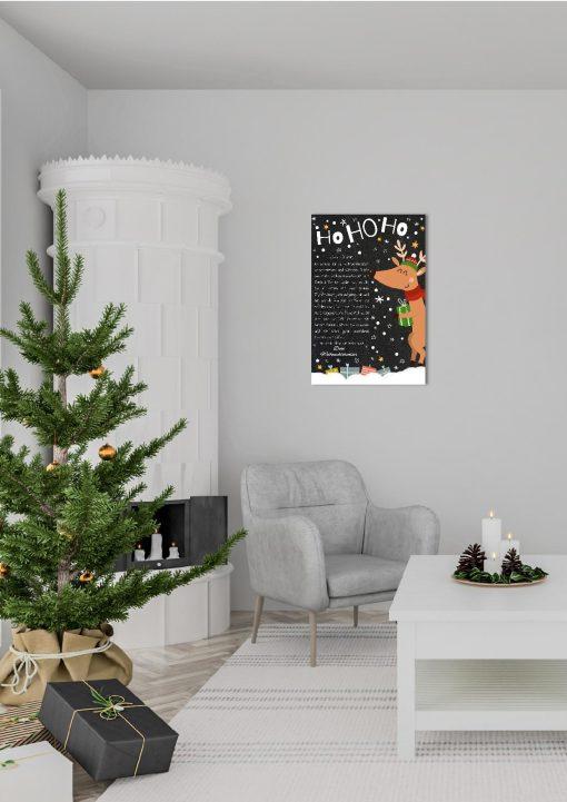 Brief Vom Weihnachtsmann Vorlage Post Kinder Personalisiert Meilensteintafel Chalkboard Weihnachten Rentier 1