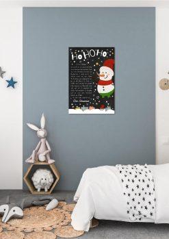 Brief Vom Weihnachtsmann Vorlage Post Kinder Personalisiert Meilensteintafel Chalkboard Weihnachten Schneemann 001