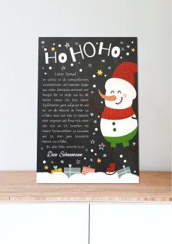 Brief Vom Weihnachtsmann Vorlage Post Kinder Personalisiert Meilensteintafel Chalkboard Weihnachten Schneemann 005