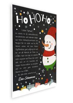 Brief Vom Weihnachtsmann Vorlage Post Kinder Personalisiert Meilensteintafel Chalkboard Weihnachten Schneemann 007