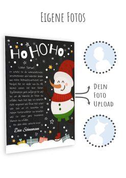 Brief Vom Weihnachtsmann Vorlage Post Kinder Personalisiert Meilensteintafel Chalkboard Weihnachten Schneemann 010