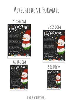 Brief Vom Weihnachtsmann Vorlage Post Kinder Personalisiert Meilensteintafel Chalkboard Weihnachten Schneemann 011