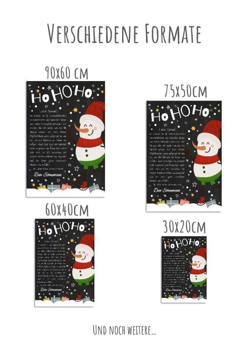 Brief Vom Weihnachtsmann Vorlage Post Kinder Personalisiert Meilensteintafel Chalkboard Weihnachten Schneemann 011