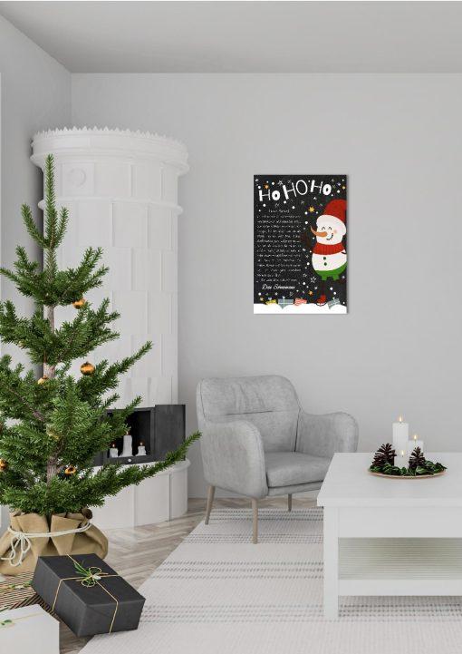 Brief Vom Weihnachtsmann Vorlage Post Kinder Personalisiert Meilensteintafel Chalkboard Weihnachten Schneemann 1