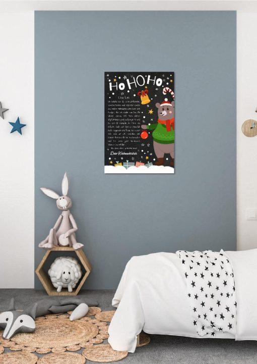 Brief Vom Weihnachtsmann Vorlage Post Kinder Personalisiert Meilensteintafel Chalkboard Weihnachtsbär 001