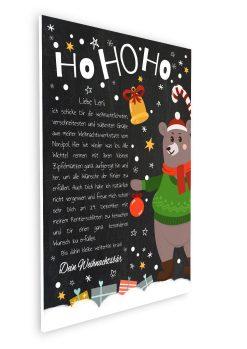 Brief Vom Weihnachtsmann Vorlage Post Kinder Personalisiert Meilensteintafel Chalkboard Weihnachtsbär 007