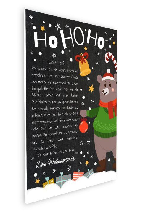 Brief Vom Weihnachtsmann Vorlage Post Kinder Personalisiert Meilensteintafel Chalkboard Weihnachtsbär 007