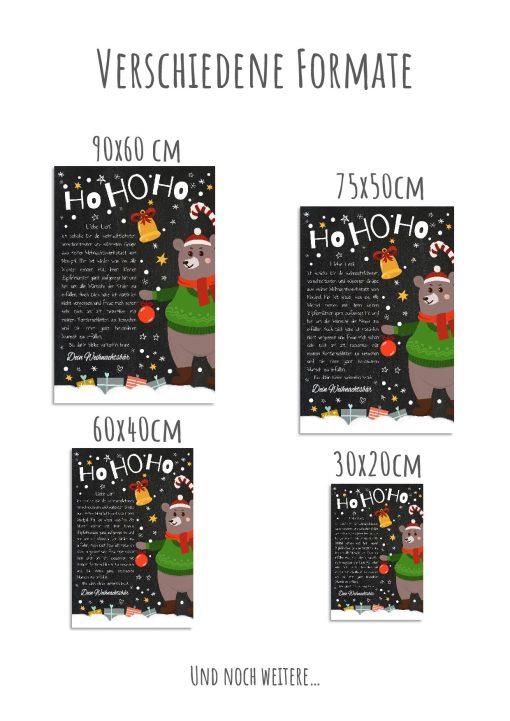 Brief Vom Weihnachtsmann Vorlage Post Kinder Personalisiert Meilensteintafel Chalkboard Weihnachtsbär 011