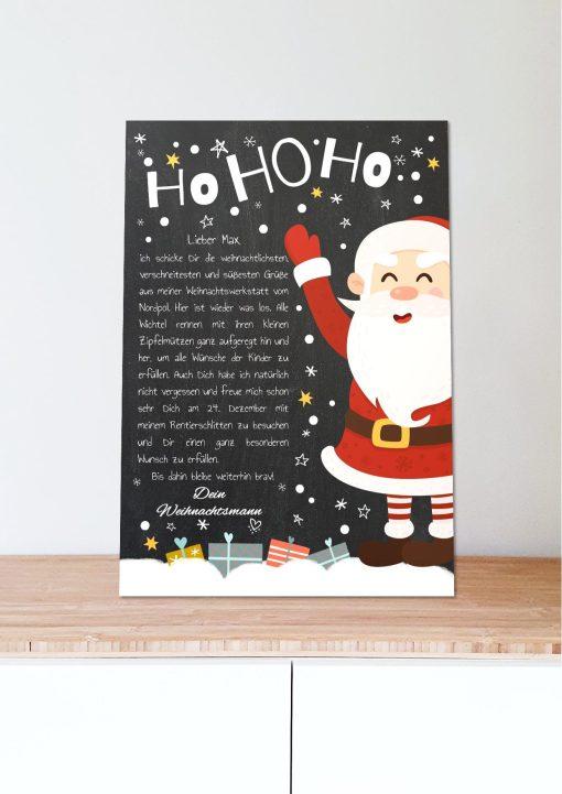 Brief Vom Weihnachtsmann Vorlage Post Kinder Personalisiert Meilensteintafel Chalkboard Weihnachtsmann 005