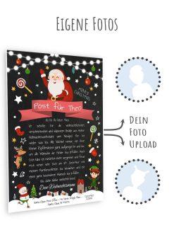 Brief Vom Weihnachtsmann Personalisiert Post Vorlage Chalkboard Meilensteintafel Kinder Weihnachten 010