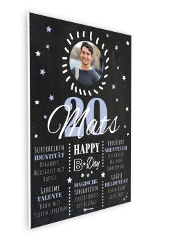 Meilensteintafel Chalkboard 20. Geburtstag Geschenk Personalisiert Geburtstagstafel Poster Frau Mann 1zigartig08