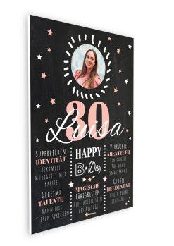 Meilensteintafel Chalkboard 30. Geburtstag Geschenk Personalisiert Geburtstagstafel Poster Frau Mann 1zigartig08