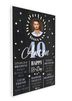 Meilensteintafel Chalkboard 40. Geburtstag Geschenk Personalisiert Geburtstagstafel Poster Frau Mann 1zigartig08