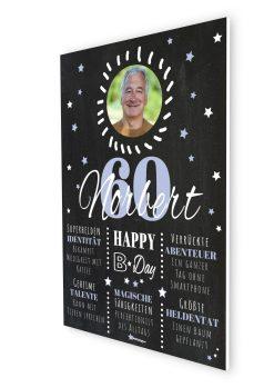 Meilensteintafel Chalkboard 60. Geburtstag Geschenk Personalisiert Geburtstagstafel Poster Frau Mann 1zigartig07