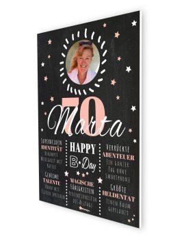 Meilensteintafel Chalkboard 70. Geburtstag Geschenk Personalisiert Geburtstagstafel Poster Frau Mann 1zigartig07