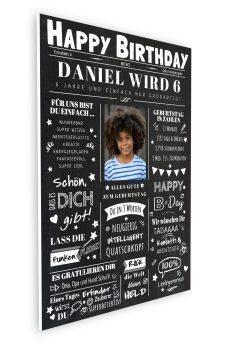 Meilensteintafel Chalkboard Geschenk 6. Geburtstag Zeitung Geburtstagsposter Personalisiert Mädchen Junge Happy News 007