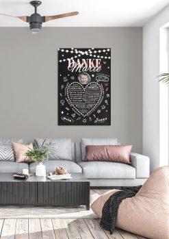 Meilensteintafel Chalkboard Geschenk Erzieherin Personalisiert Tagesmutter Tagesvater Abschied Danke Herz Lichterkette03