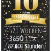 Meilensteintafel Chalkboard Geschenk Firmenjubiläum 10 Jahre Betriebsjubiläum Jubiläum Personalisiert Ausgezeichnet