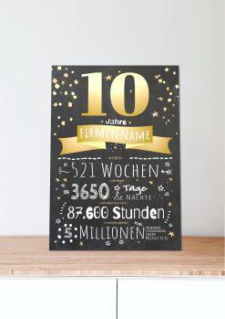 Meilensteintafel Chalkboard Geschenk Firmenjubiläum 10 Jahre Betriebsjubiläum Jubiläum Personalisiert Ausgezeichnet 106