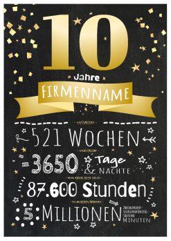 Meilensteintafel Chalkboard Geschenk Firmenjubiläum 10 Jahre Betriebsjubiläum Jubiläum Personalisiert Ausgezeichnet