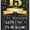 Meilensteintafel Chalkboard Geschenk Firmenjubiläum 15 Jahre Betriebsjubiläum Jubiläum Personalisiert Ausgezeichnet