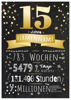 Meilensteintafel Chalkboard Geschenk Firmenjubiläum 15 Jahre Betriebsjubiläum Jubiläum Personalisiert Ausgezeichnet