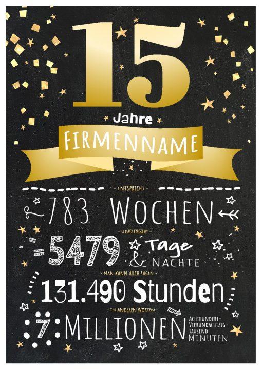 Meilensteintafel Chalkboard Geschenk Firmenjubiläum 15 Jahre Betriebsjubiläum Jubiläum Personalisiert Ausgezeichnet