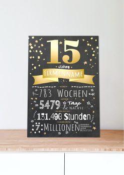 Meilensteintafel Chalkboard Geschenk Firmenjubiläum 15 Jahre Betriebsjubiläum Jubiläum Personalisiert Ausgezeichnet06