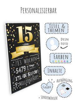 Meilensteintafel Chalkboard Geschenk Firmenjubiläum 15 Jahre Betriebsjubiläum Jubiläum Personalisiert Ausgezeichnet09