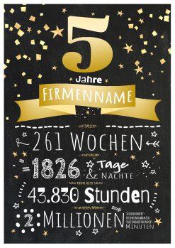 Meilensteintafel Chalkboard Geschenk Firmenjubiläum 5 Jahre Betriebsjubiläum Jubiläum Personalisiert Ausgezeichnet