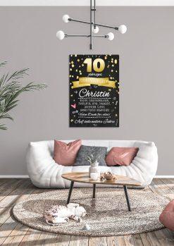 Meilensteintafel Chalkboard Geschenk Jubiläum Personaliisert 10 Jahre Firmenjubiläum Kollege Mitarbeiter Personalisiert Frau Mann Modern Art04