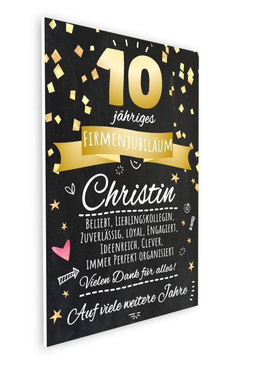 Meilensteintafel Chalkboard Geschenk Jubiläum Personaliisert 10 Jahre Firmenjubiläum Kollege Mitarbeiter Personalisiert Frau Mann Modern Art08