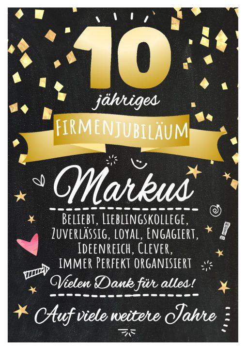 Meilensteintafel Chalkboard Geschenk Jubiläum Personalisiert 10 Jahre Firmenjubiläum Kollege Mitarbeiter Personalisiert Frau Mann Modern Art 3