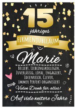 Meilensteintafel Chalkboard Geschenk Jubiläum Personalisiert 15 Jahre Firmenjubiläum Kollege Mitarbeiter Personalisiert Frau Mann Modern Art