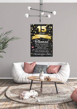 Meilensteintafel Chalkboard Geschenk Jubiläum Personalisiert 15 Jahre Firmenjubiläum Kollege Mitarbeiter Personalisiert Frau Mann Modern Art04