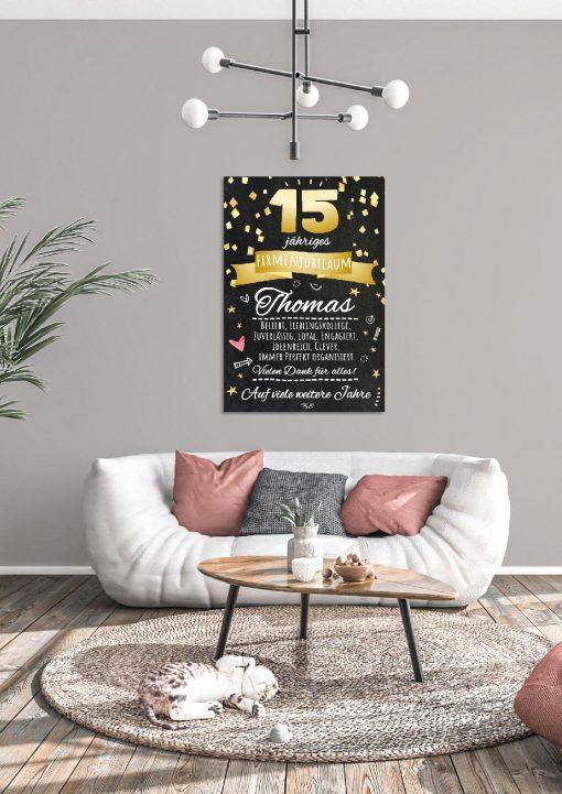 Meilensteintafel Chalkboard Geschenk Jubiläum Personalisiert 15 Jahre Firmenjubiläum Kollege Mitarbeiter Personalisiert Frau Mann Modern Art04