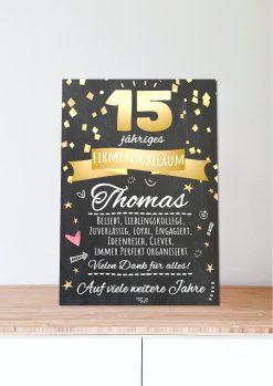 Meilensteintafel Chalkboard Geschenk Jubiläum Personalisiert 15 Jahre Firmenjubiläum Kollege Mitarbeiter Personalisiert Frau Mann Modern Art06