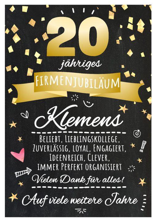 Meilensteintafel Chalkboard Geschenk Jubiläum Personalisiert 20 Jahre Firmenjubiläum Kollege Mitarbeiter Personalisiert Frau Mann Modern Art 3