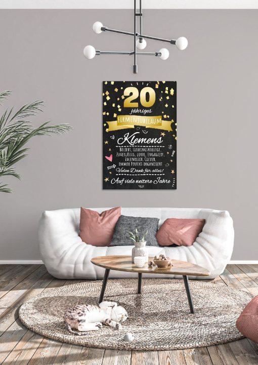 Meilensteintafel Chalkboard Geschenk Jubiläum Personalisiert 20 Jahre Firmenjubiläum Kollege Mitarbeiter Personalisiert Frau Mann Modern Art04