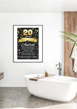 Meilensteintafel Chalkboard Geschenk Jubiläum Personalisiert 20 Jahre Firmenjubiläum Kollege Mitarbeiter Personalisiert Frau Mann Modern Art05