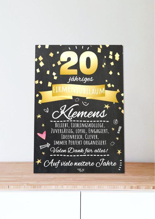 Meilensteintafel Chalkboard Geschenk Jubiläum Personalisiert 20 Jahre Firmenjubiläum Kollege Mitarbeiter Personalisiert Frau Mann Modern Art06