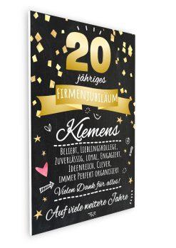 Meilensteintafel Chalkboard Geschenk Jubiläum Personalisiert 20 Jahre Firmenjubiläum Kollege Mitarbeiter Personalisiert Frau Mann Modern Art08