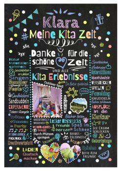 Meilensteintafel Chalkboard Geschenk Personalisiert Kita Kind Erzieher Tagesmutter Tageskind Personalisiert Jung Mädchen Bunte Erlebnisse 1