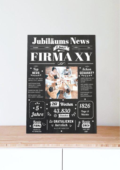 Meilensteintafel Chalkboard Jubiläum Geschenk Zeitung Personalisiert 5 Jähriges Firmenjubiläum Betriebsjubiläum06