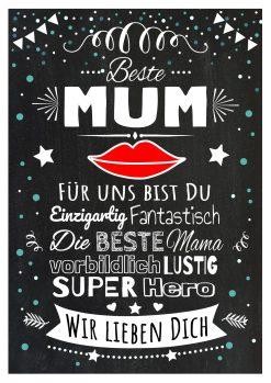 Meilensteintafel Chalkboard Super Mama Geschenk Beste Mum Muttertag Personalisiert Chalk 2