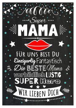 Meilensteintafel Chalkboard Super Mama Geschenk Beste Mum Muttertag Personalisiert Chalk