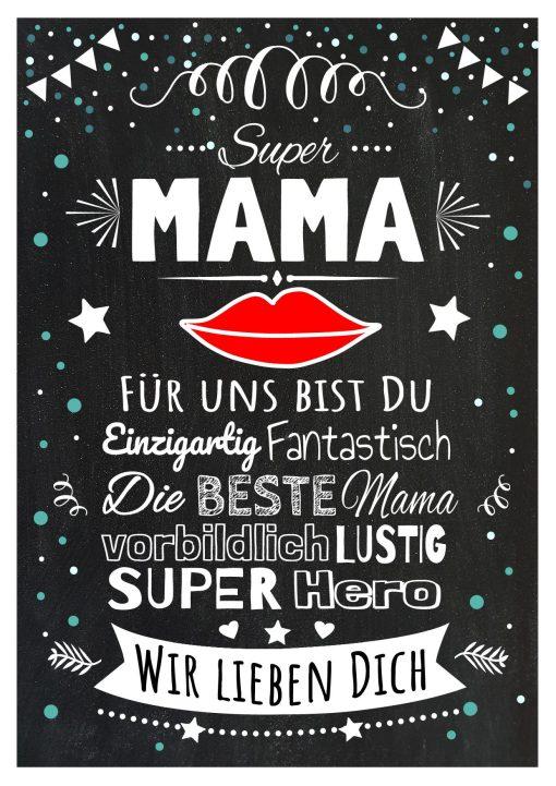 Meilensteintafel Chalkboard Super Mama Geschenk Beste Mum Muttertag Personalisiert Chalk