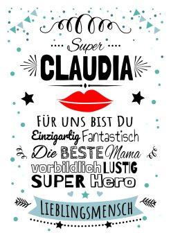 Meilensteintafel Chalkboard Super Mama Geschenk Beste Mum Muttertag Personalisiert White